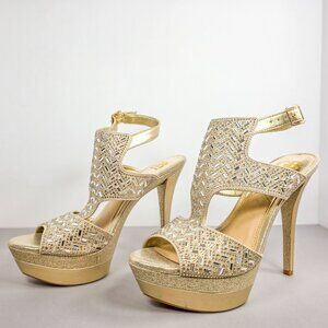 Gianni Bini Gold Heels – Size 9M